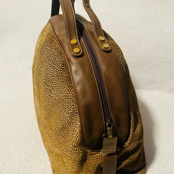 Borbonese Redwall Quail Suede Handbag - Picture 9 of 10